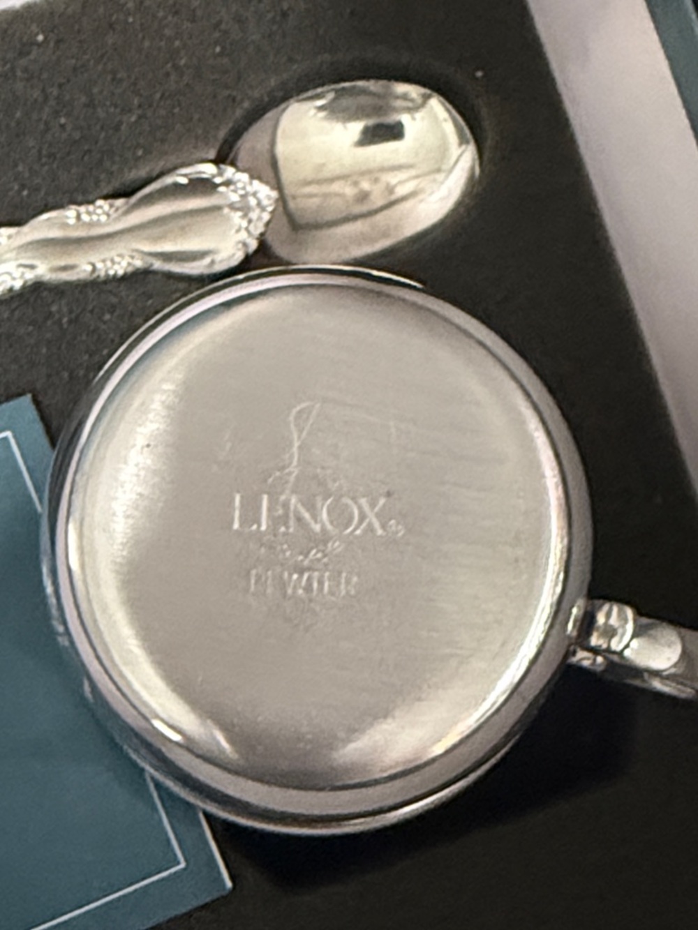 Vintage Lenox Baby Cup & Feeding Spoon Kirk Stieff Pewter Collection In Box - Picture 4 of 4